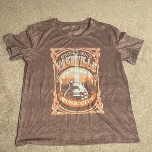 Nashville Music City Brown T-Shirt
